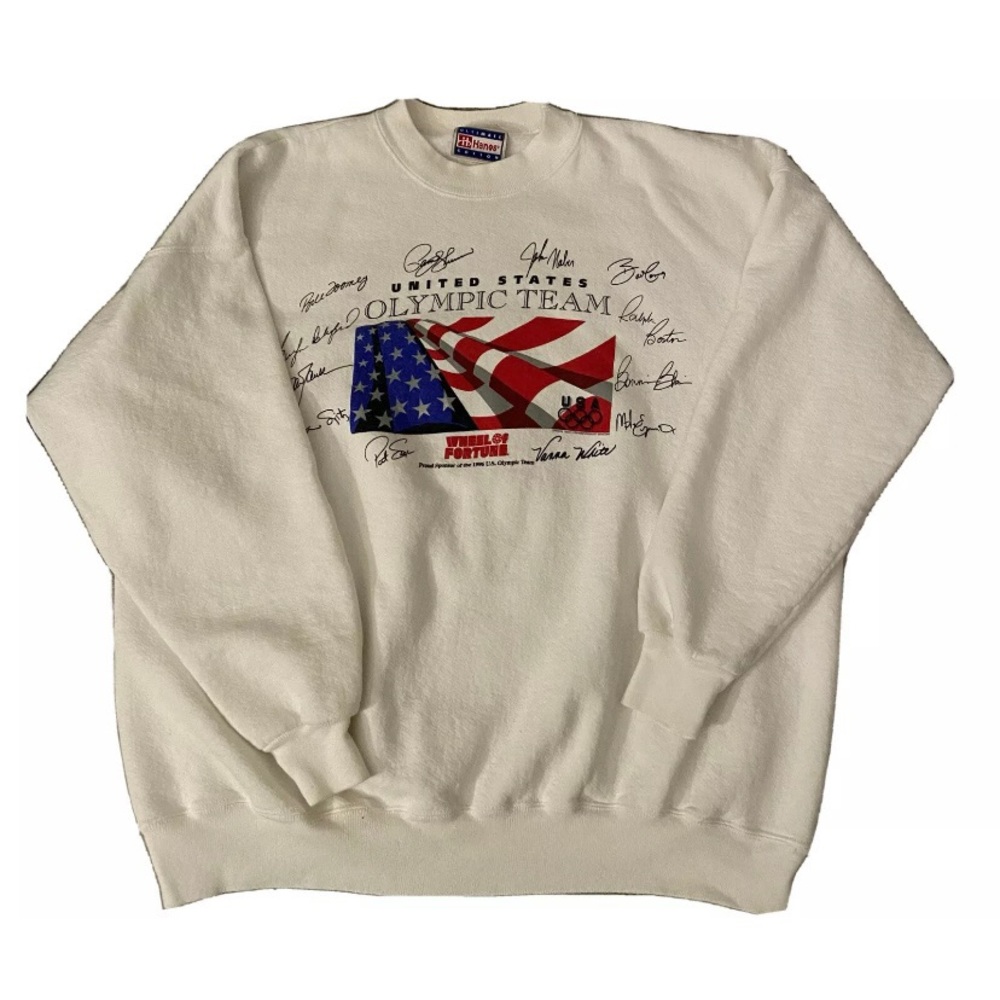 Vintage 1996 Hanes US Olympic Wheel Fortune Crew